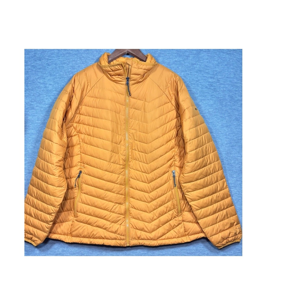 Columbia Powder Lite Jacket Womens 2X Mustard Yellow Omni-Heat Puffer WW1498
